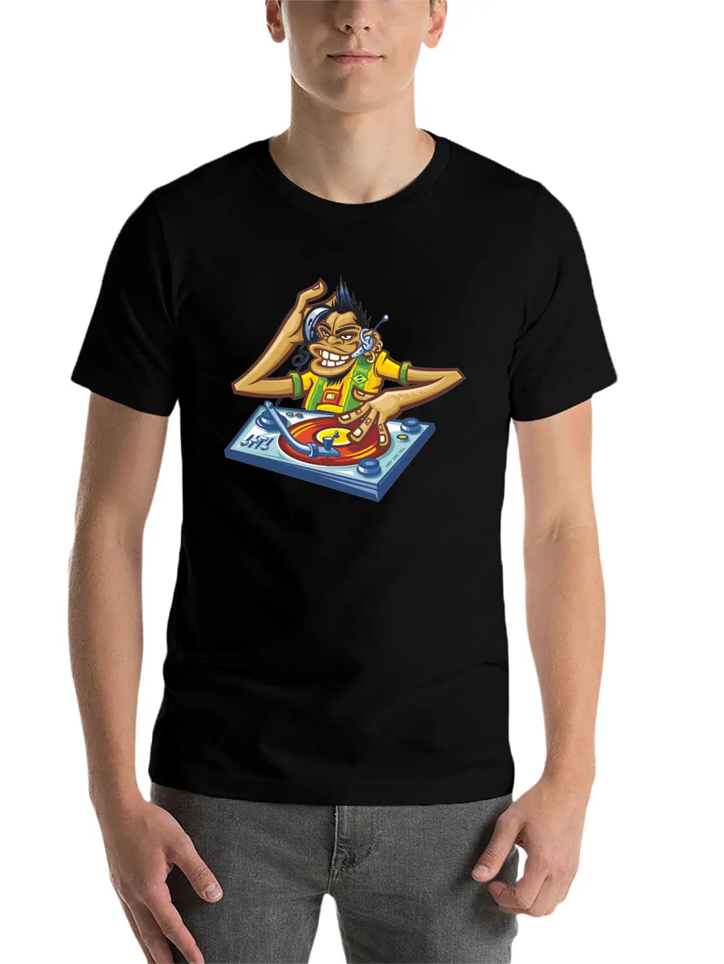Cartoon Dj Essential Cotton Tee For Daily Outfits – Unisex Style