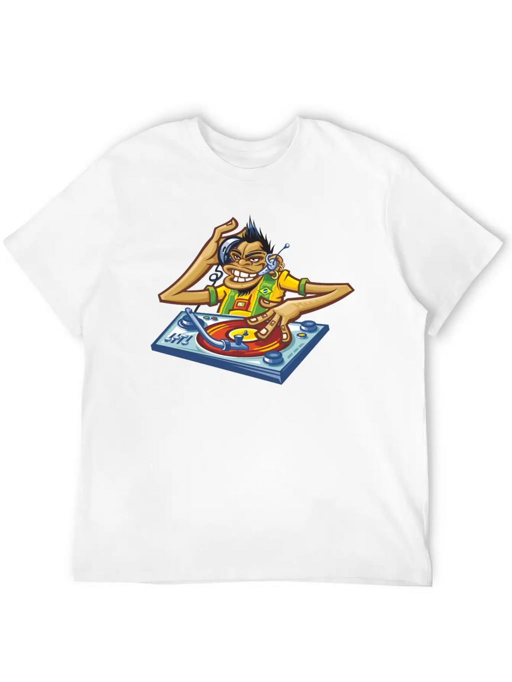 Cartoon Dj Essential Cotton Tee For Daily Outfits – Unisex Style