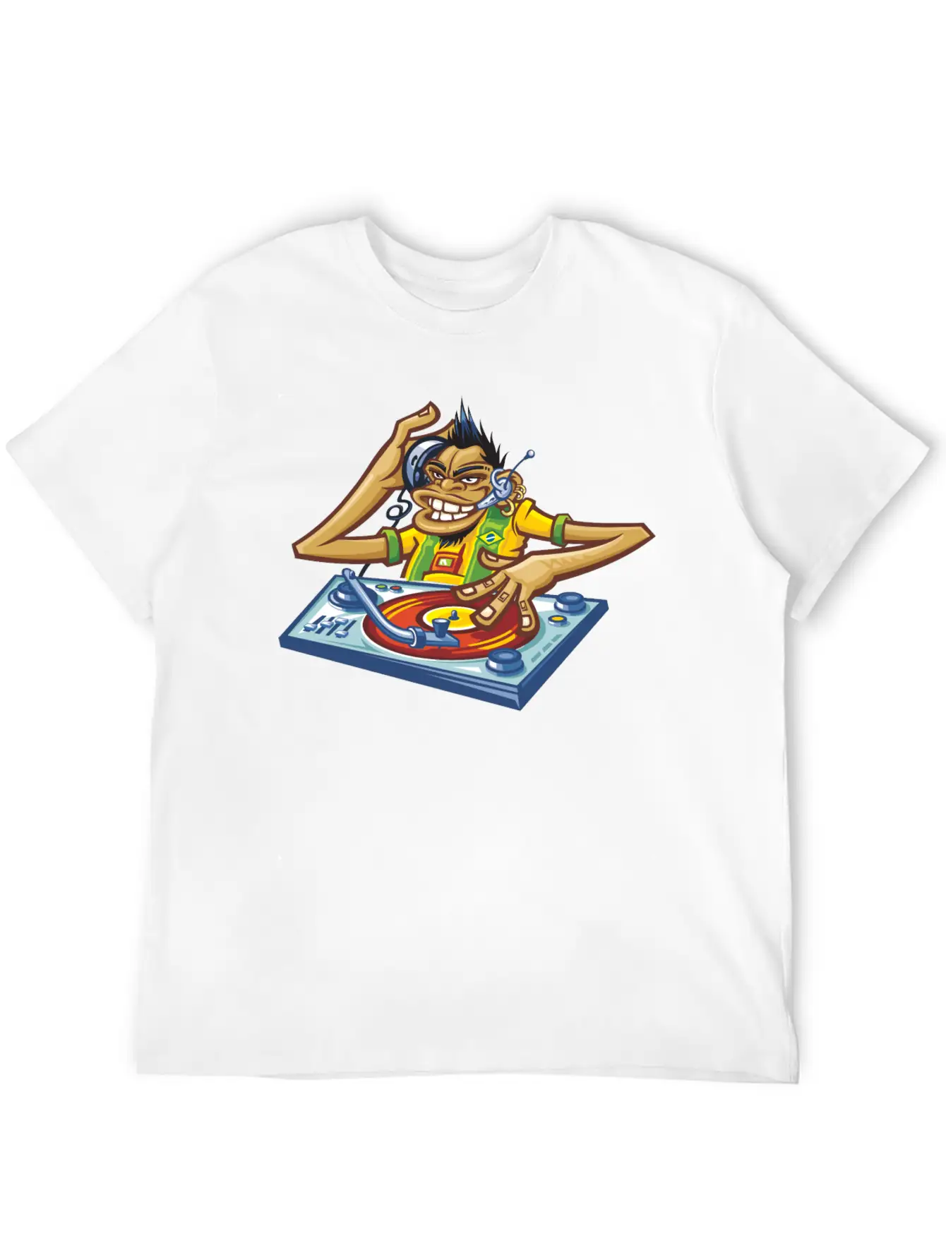 Cartoon Dj Essential Cotton Tee For Daily Outfits – Unisex Style
