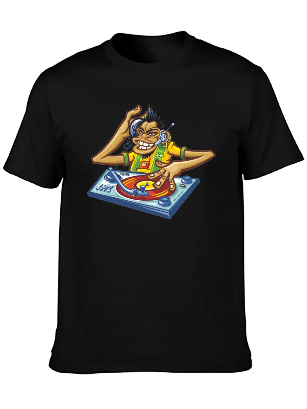 Cartoon Dj Essential Cotton Tee For Daily Outfits – Unisex Style