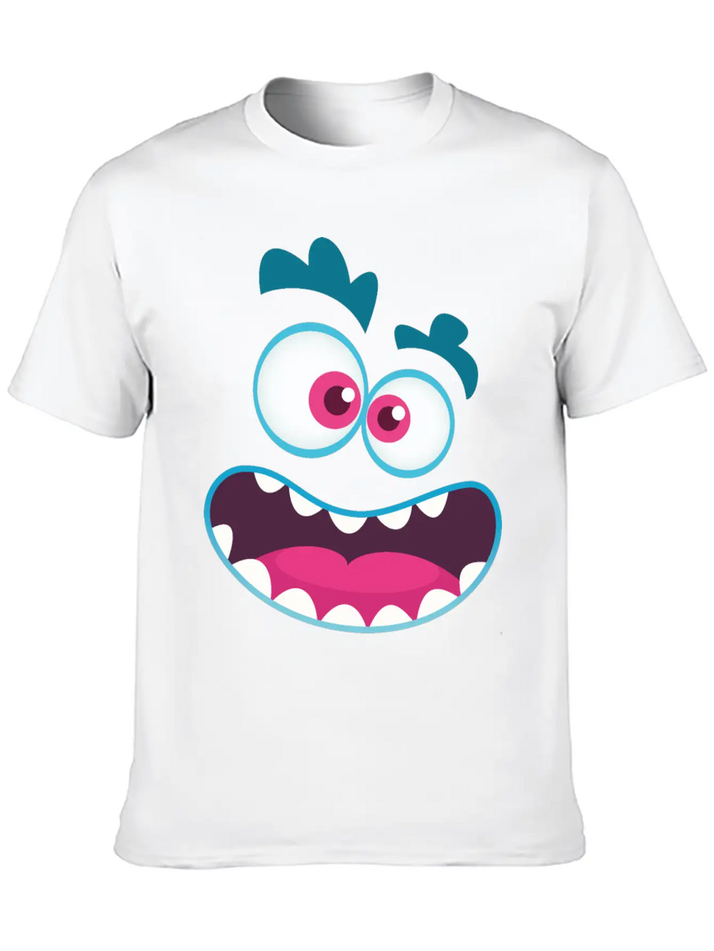 Cartoon Monster Emotion Unisex Casual T-Shirt – Clean Design For Daily Comfort
