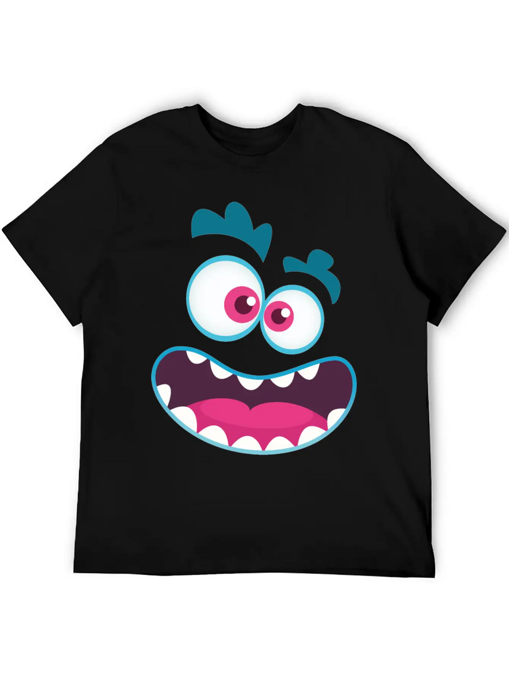 Cartoon Monster Emotion Unisex Casual T-Shirt – Clean Design For Daily Comfort