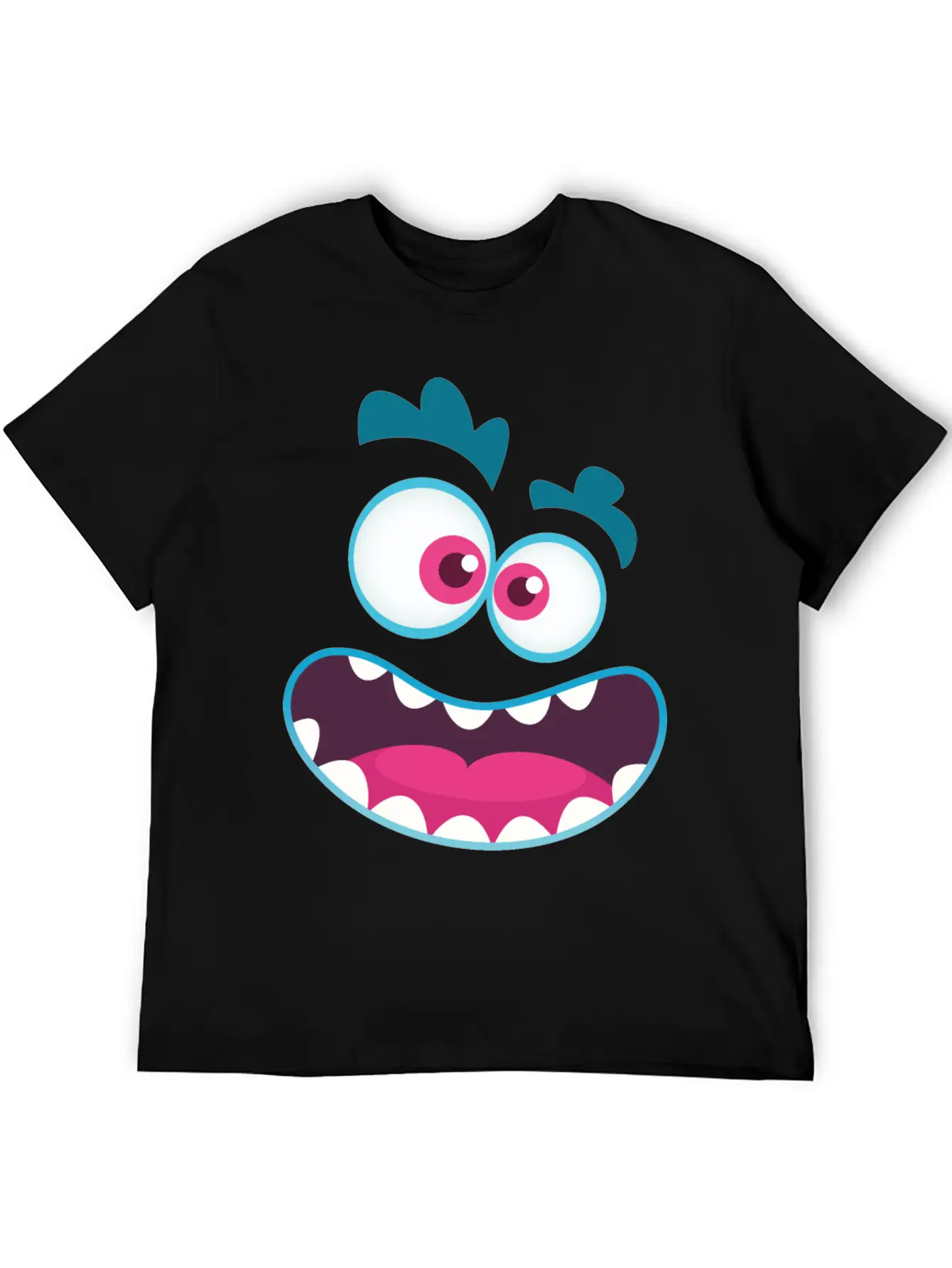Cartoon Monster Emotion Unisex Casual T-Shirt – Clean Design For Daily Comfort