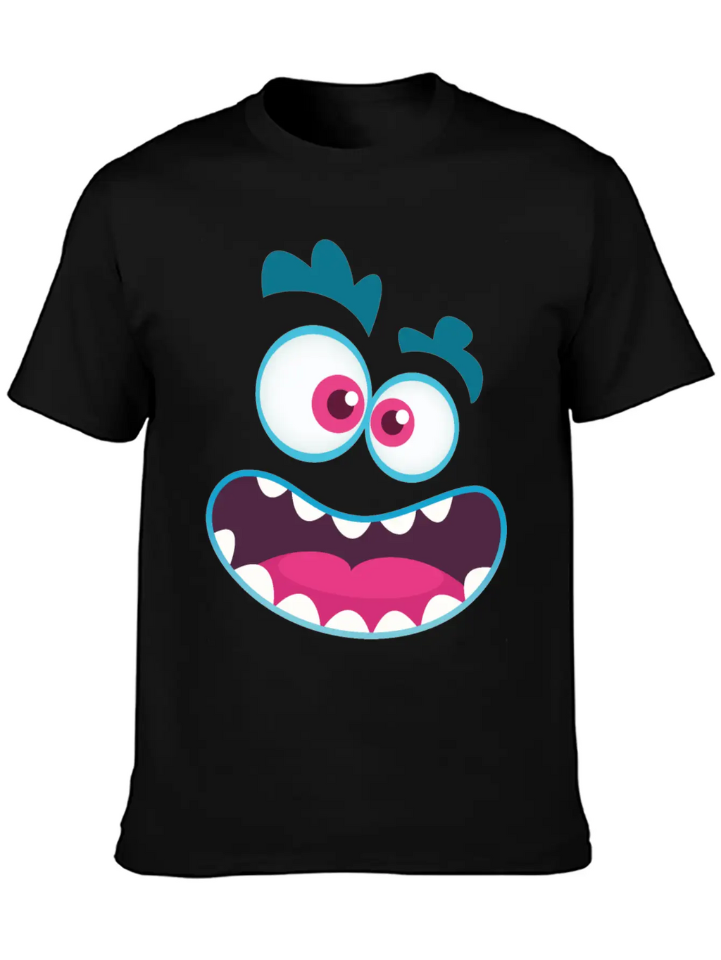Cartoon Monster Emotion Unisex Casual T-Shirt – Clean Design For Daily Comfort