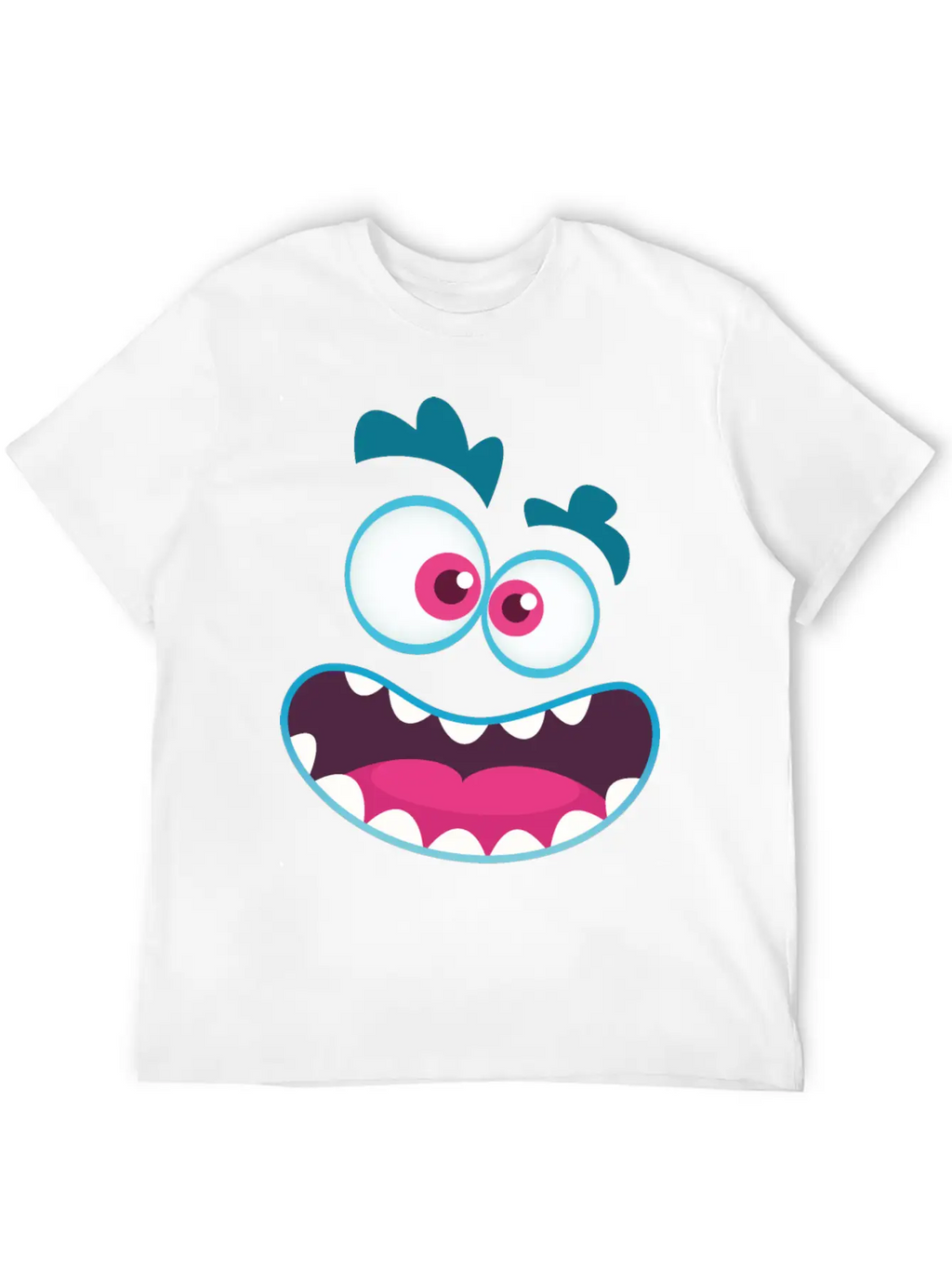 Cartoon Monster Emotion Unisex Casual T-Shirt – Clean Design For Daily Comfort