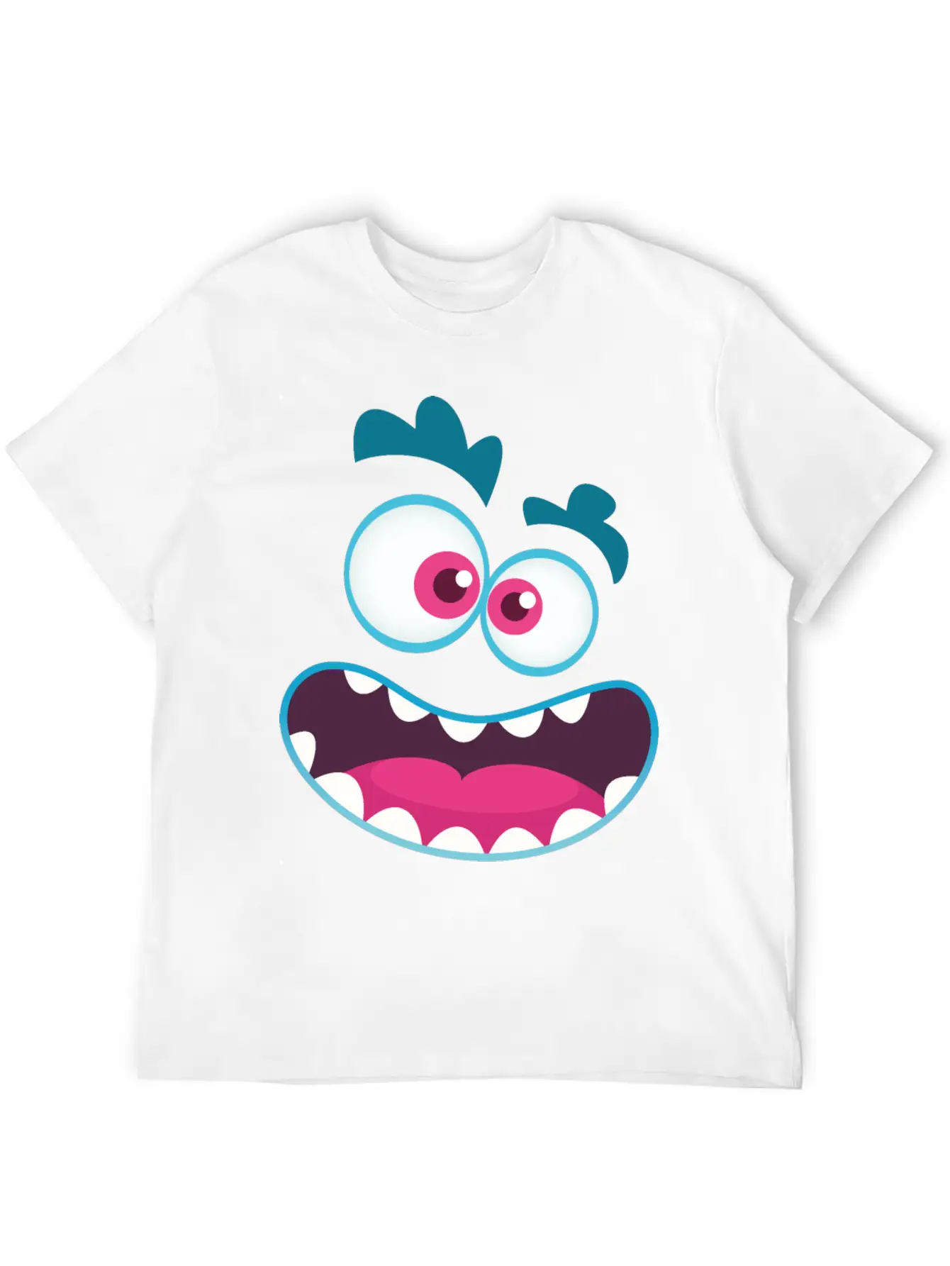 Cartoon Monster Emotion Unisex Casual T-Shirt – Clean Design For Daily Comfort