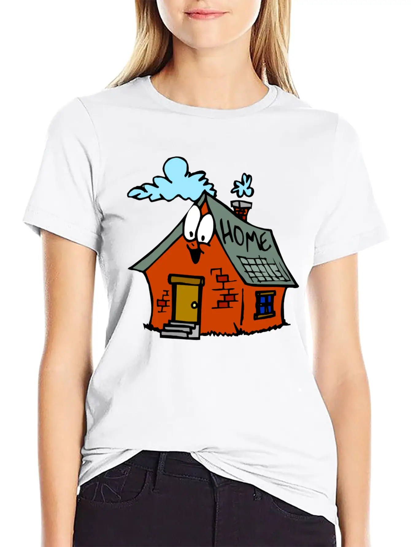 Cartoon Toy House Unisex Casual T-Shirt – Clean Design For Daily Comfort