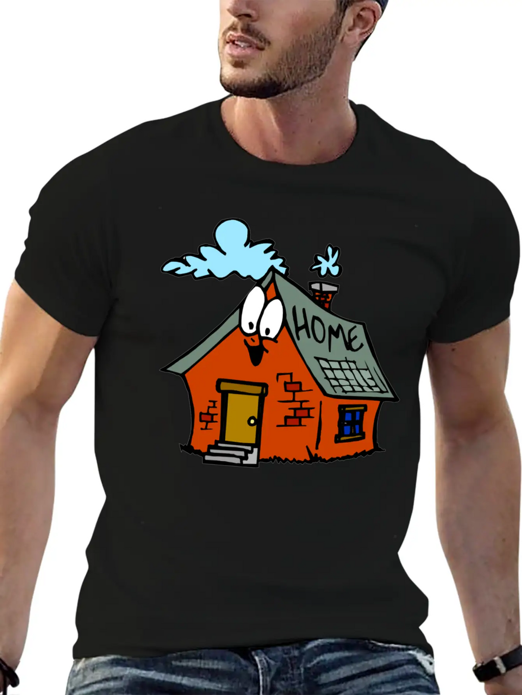 Cartoon Toy House Unisex Casual T-Shirt – Clean Design For Daily Comfort