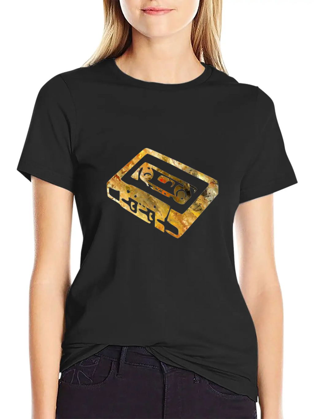 Cassette Colorful Motive Unisex Short Sleeve Soft Cotton T-Shirt – Casual Everyday Wear
