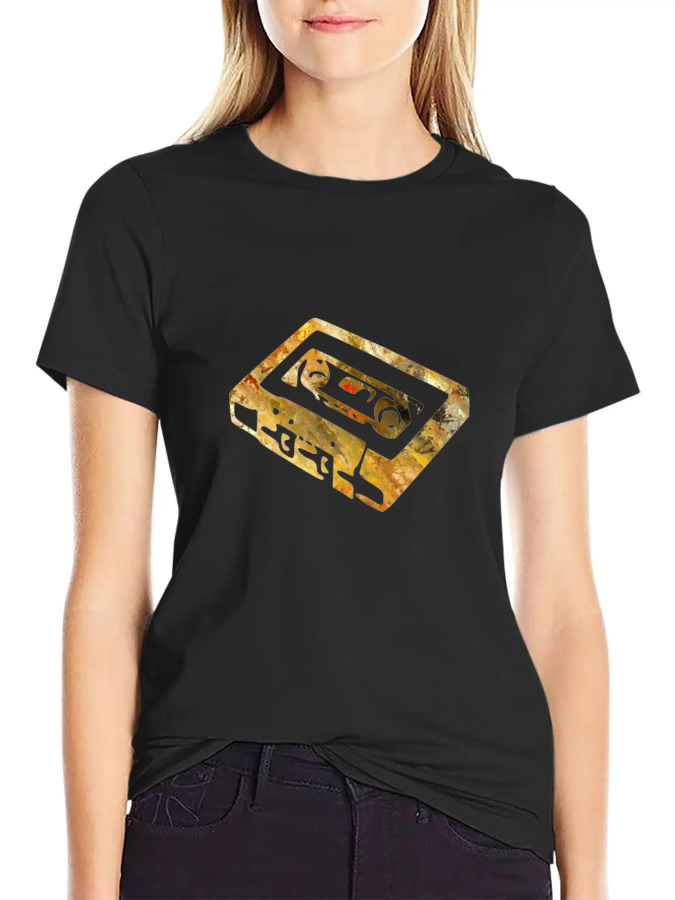 Cassette Colorful Motive Unisex Short Sleeve Soft Cotton T-Shirt – Casual Everyday Wear