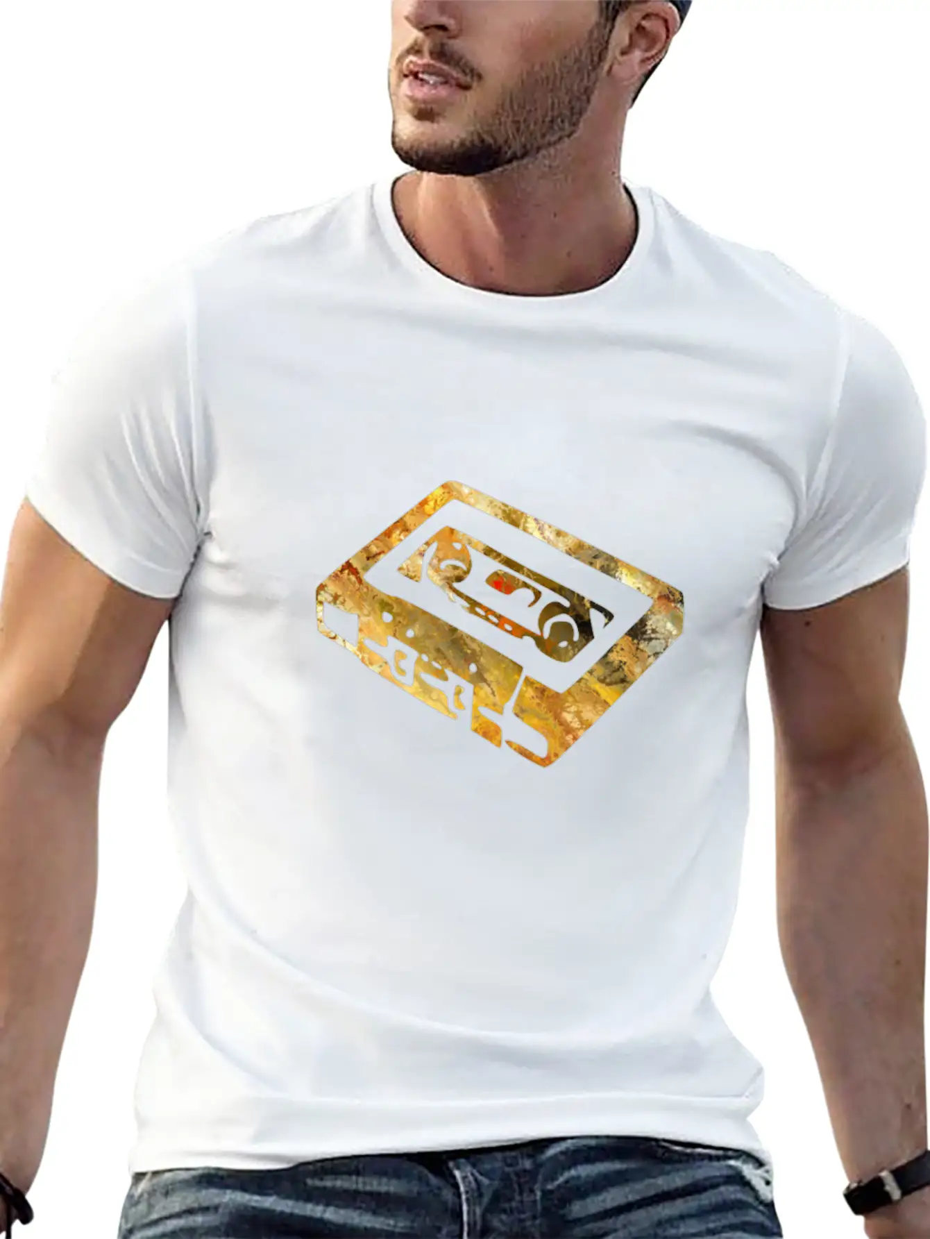 Cassette Colorful Motive Unisex Short Sleeve Soft Cotton T-Shirt – Casual Everyday Wear