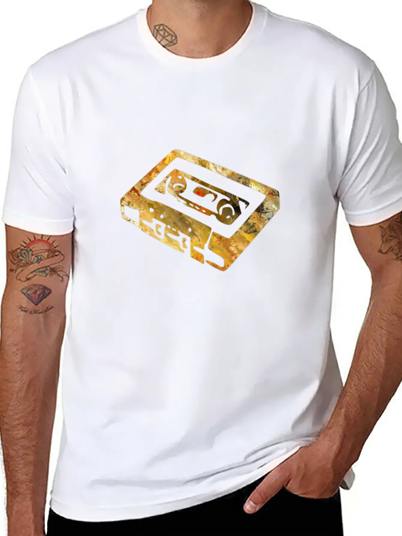 Cassette Colorful Motive Unisex Short Sleeve Soft Cotton T-Shirt – Casual Everyday Wear
