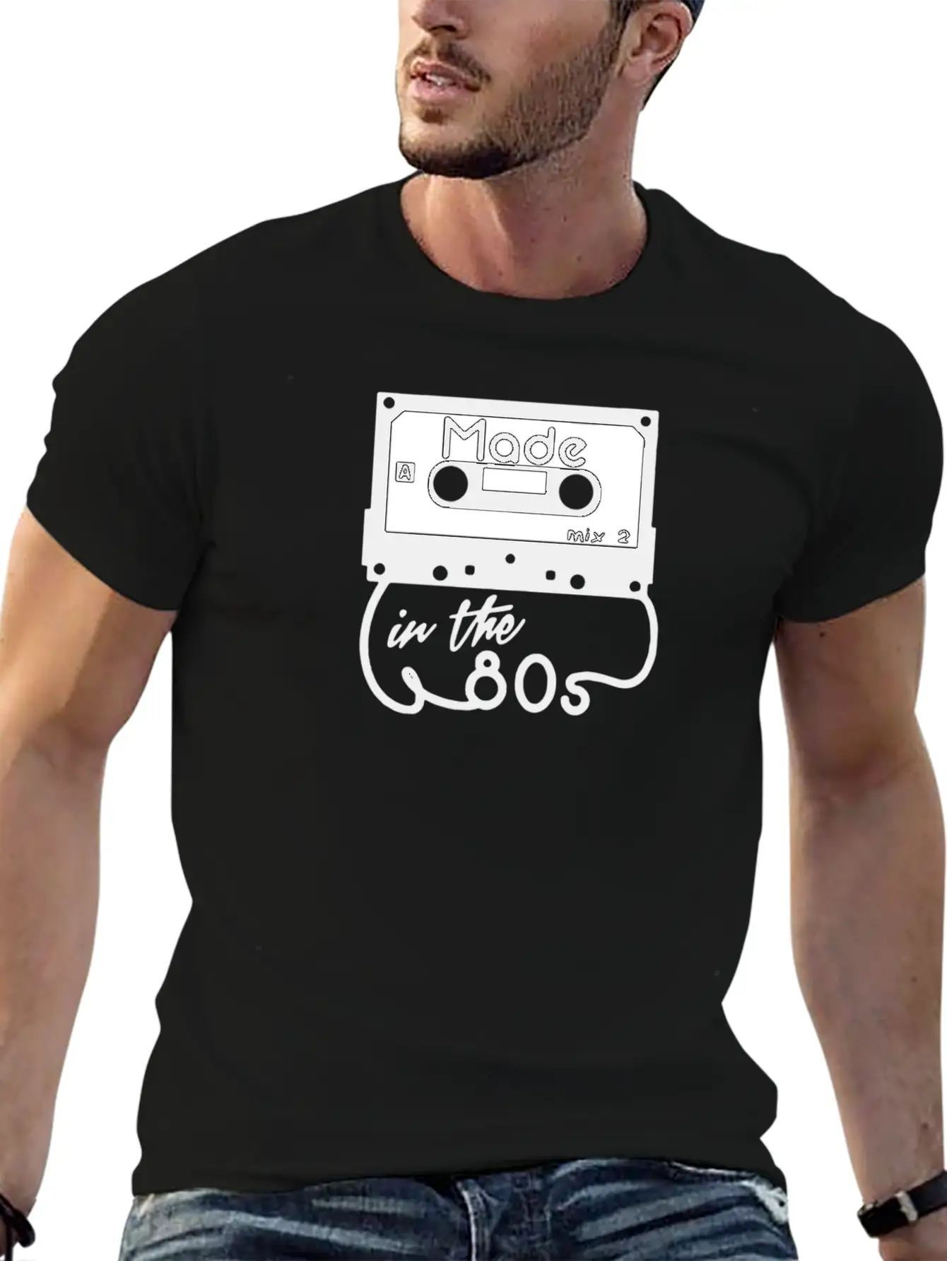 Cassette Tape Humour Logo Breathable Soft Cotton T-Shirt – Timeless Casual Look