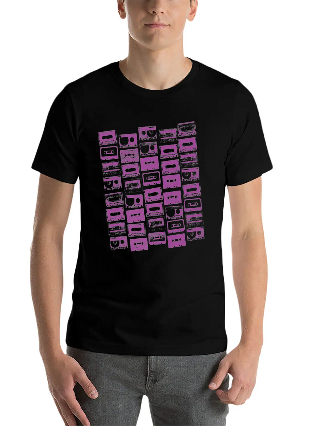 Cassette Tapes Mixtapes 1980s 1990s Music Purple Unisex Casual T-Shirt – Clean Design For Daily Comfort