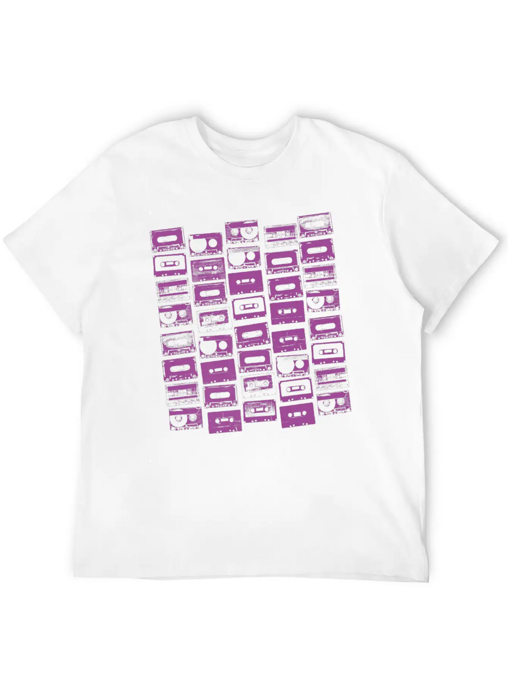 Cassette Tapes Mixtapes 1980s 1990s Music Purple Unisex Casual T-Shirt – Clean Design For Daily Comfort
