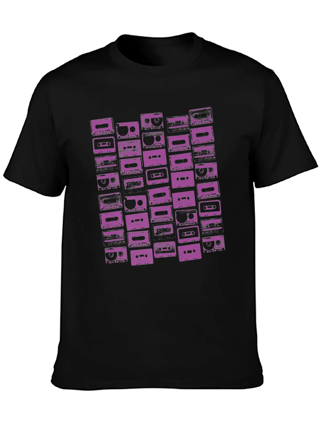 Cassette Tapes Mixtapes 1980s 1990s Music Purple Unisex Casual T-Shirt – Clean Design For Daily Comfort