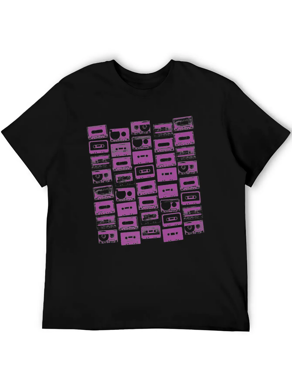 Cassette Tapes Mixtapes 1980s 1990s Music Purple Unisex Casual T-Shirt – Clean Design For Daily Comfort