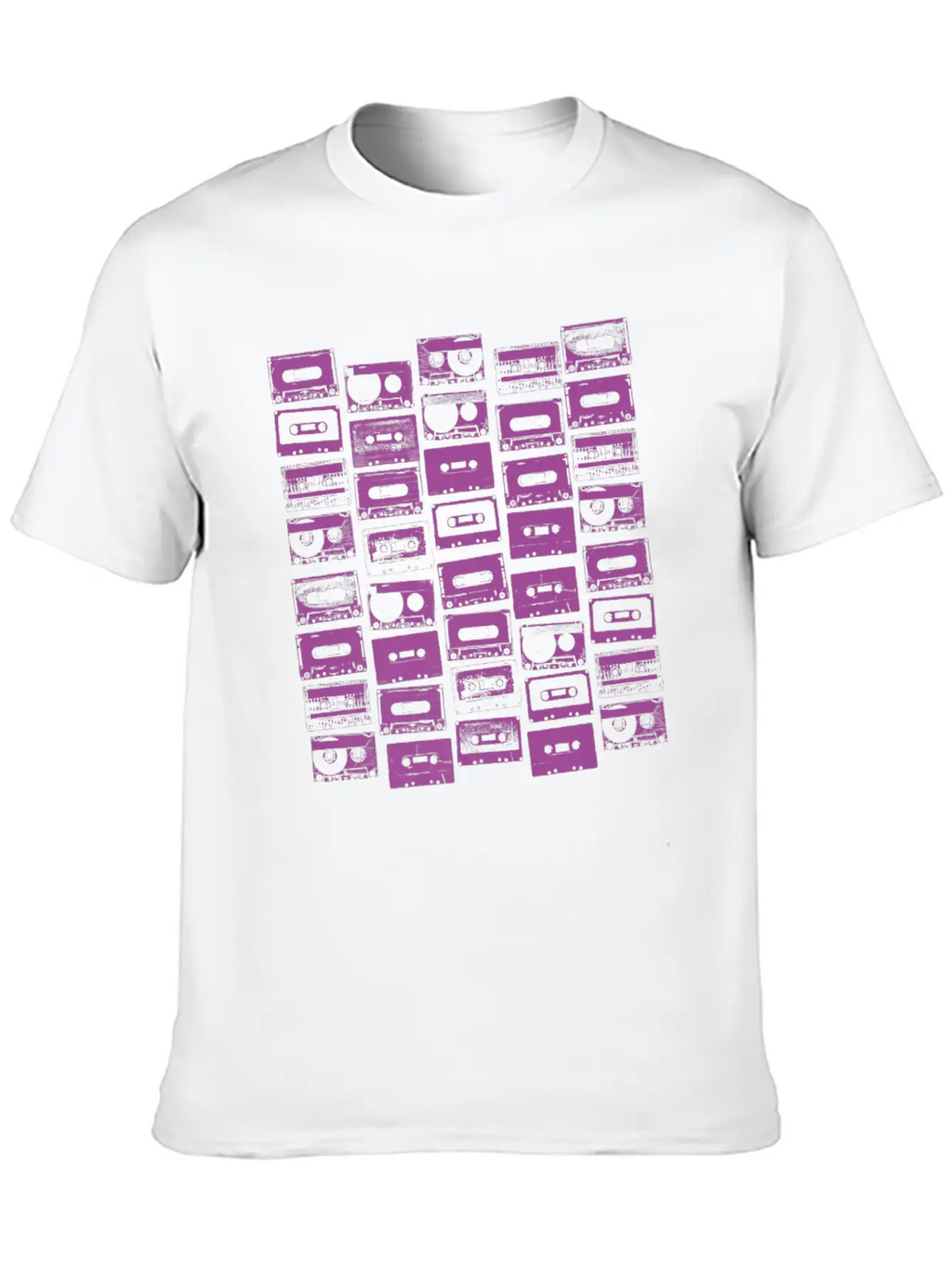 Cassette Tapes Mixtapes 1980s 1990s Music Purple Unisex Casual T-Shirt – Clean Design For Daily Comfort