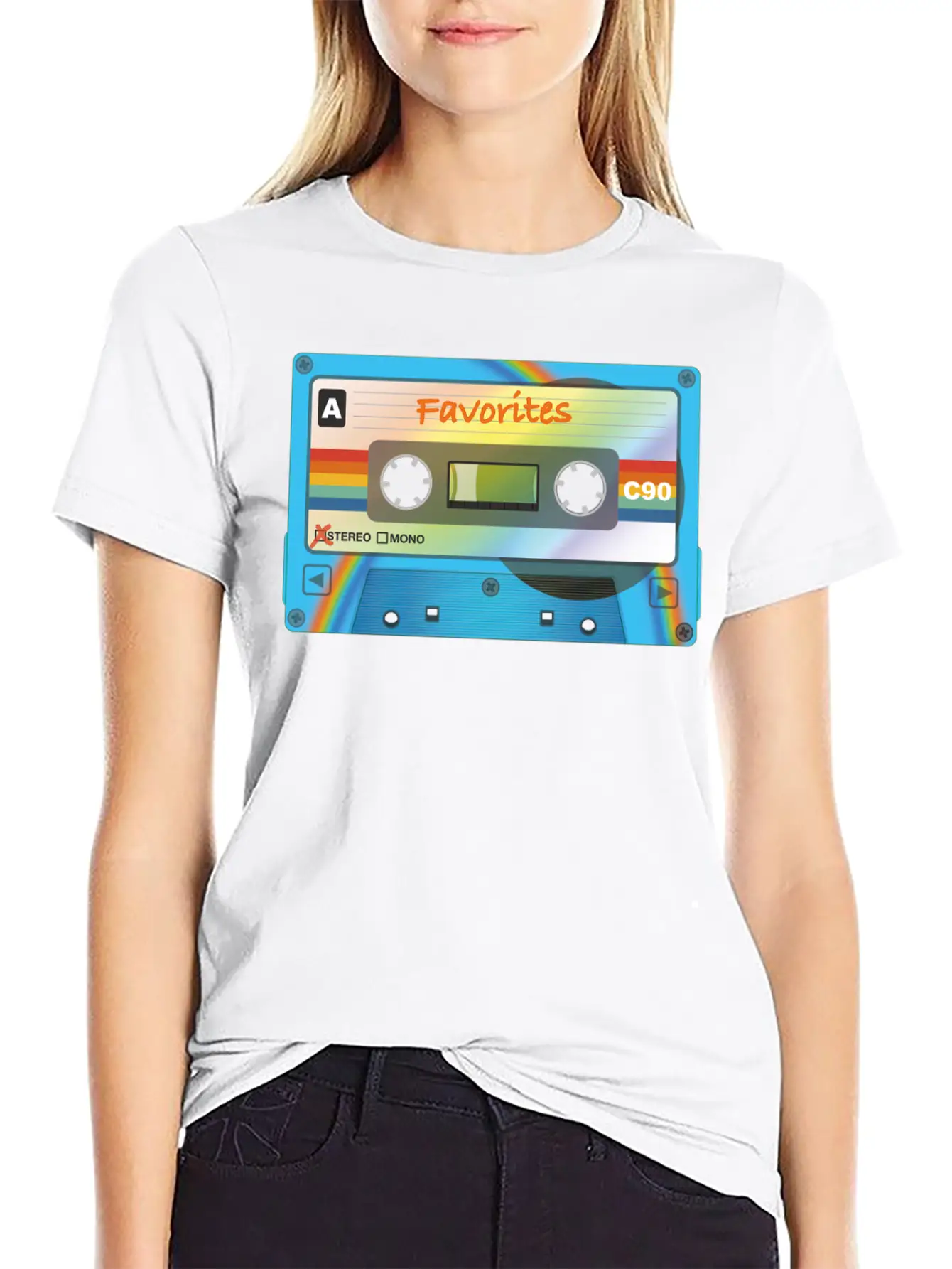 Cassette With Favorites Unisex Short Sleeve Soft Cotton T-Shirt – Casual Everyday Wear