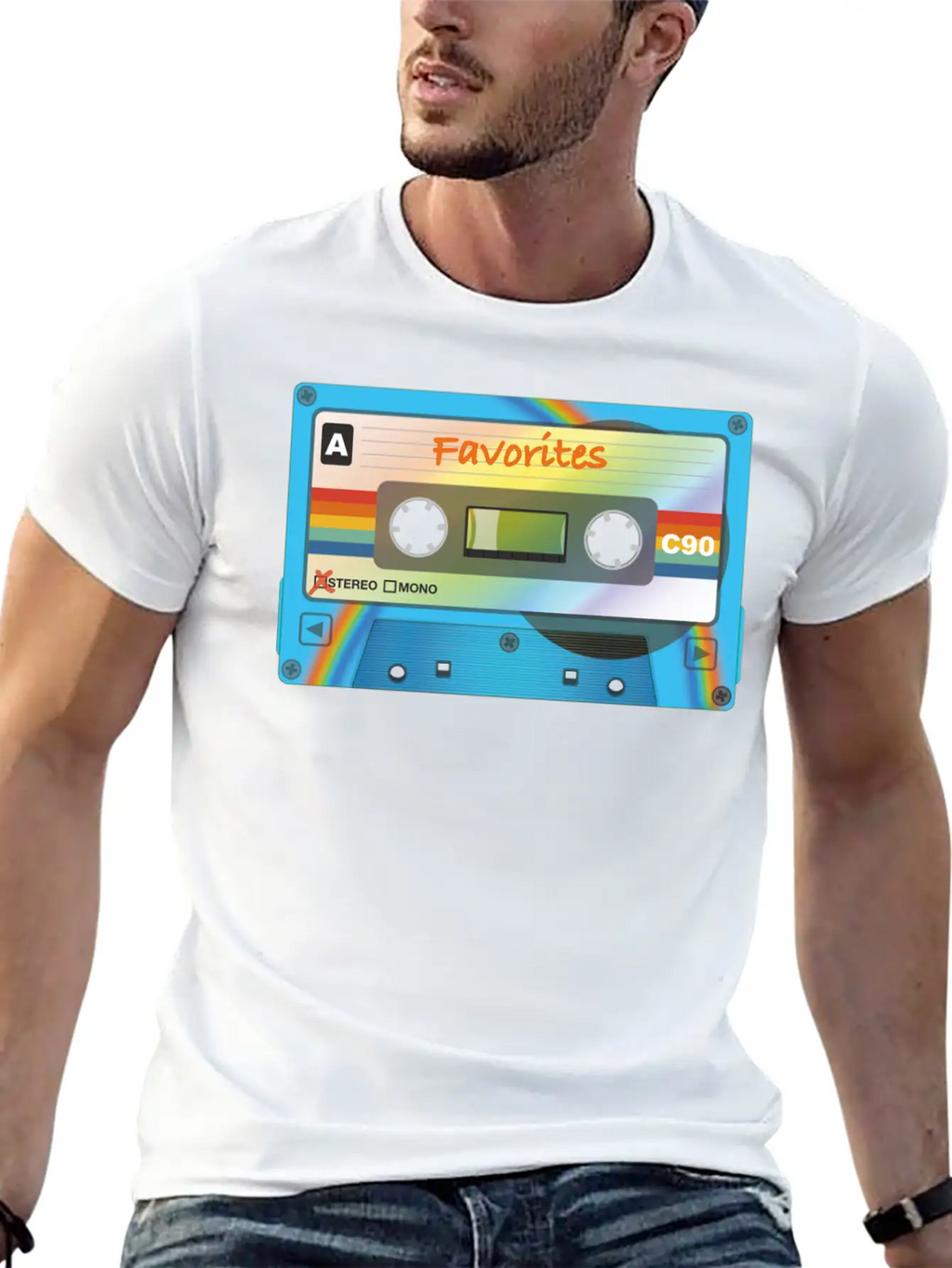Cassette With Favorites Unisex Short Sleeve Soft Cotton T-Shirt – Casual Everyday Wear