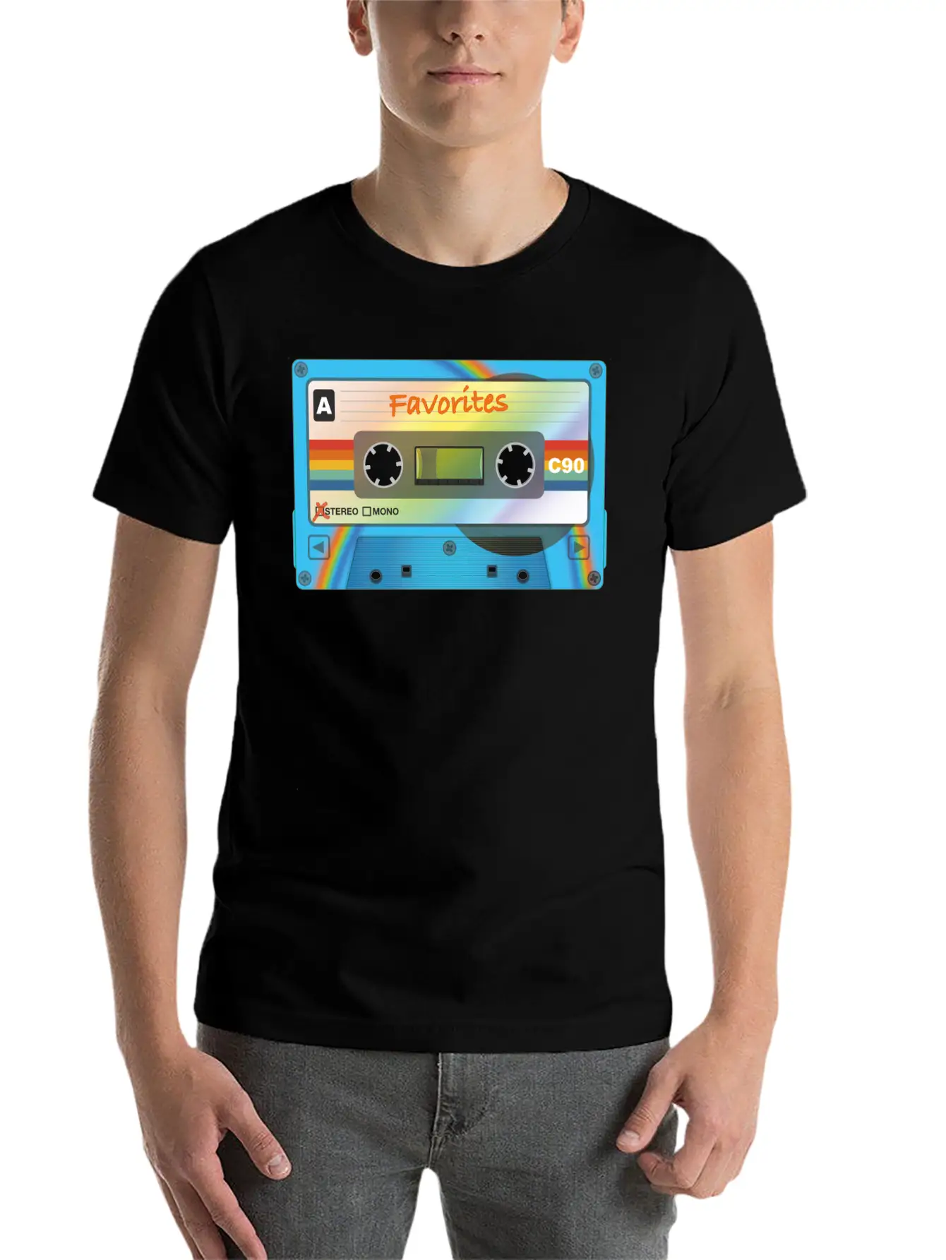 Cassette With Favorites Unisex Short Sleeve Soft Cotton T-Shirt – Casual Everyday Wear