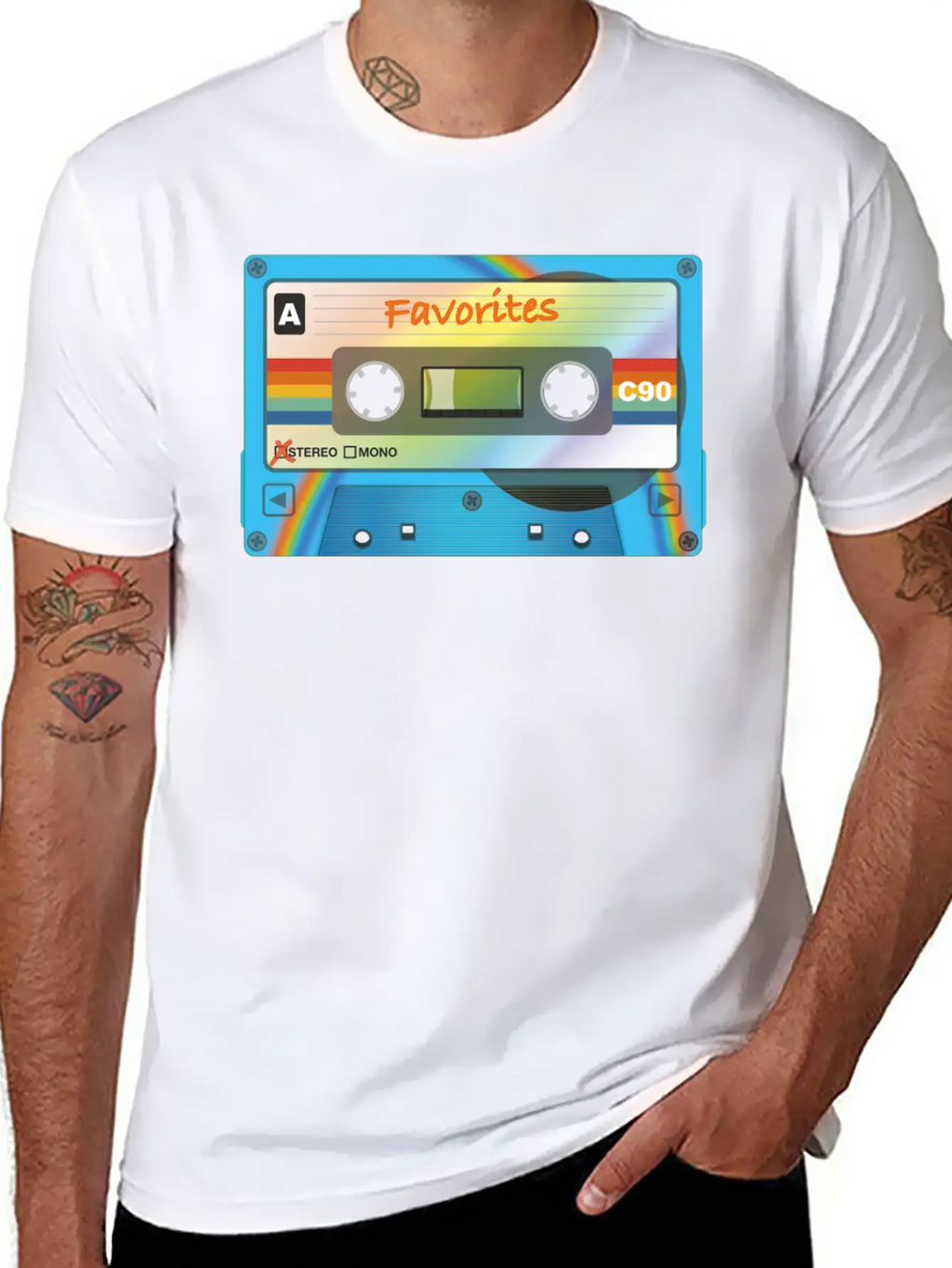 Cassette With Favorites Unisex Short Sleeve Soft Cotton T-Shirt – Casual Everyday Wear