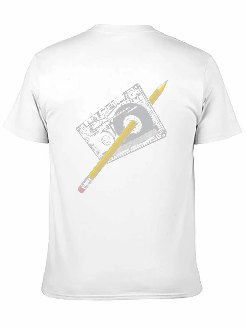 Cassette With Pencil Unisex Short Sleeve Soft Cotton T-Shirt – Casual Everyday Wear