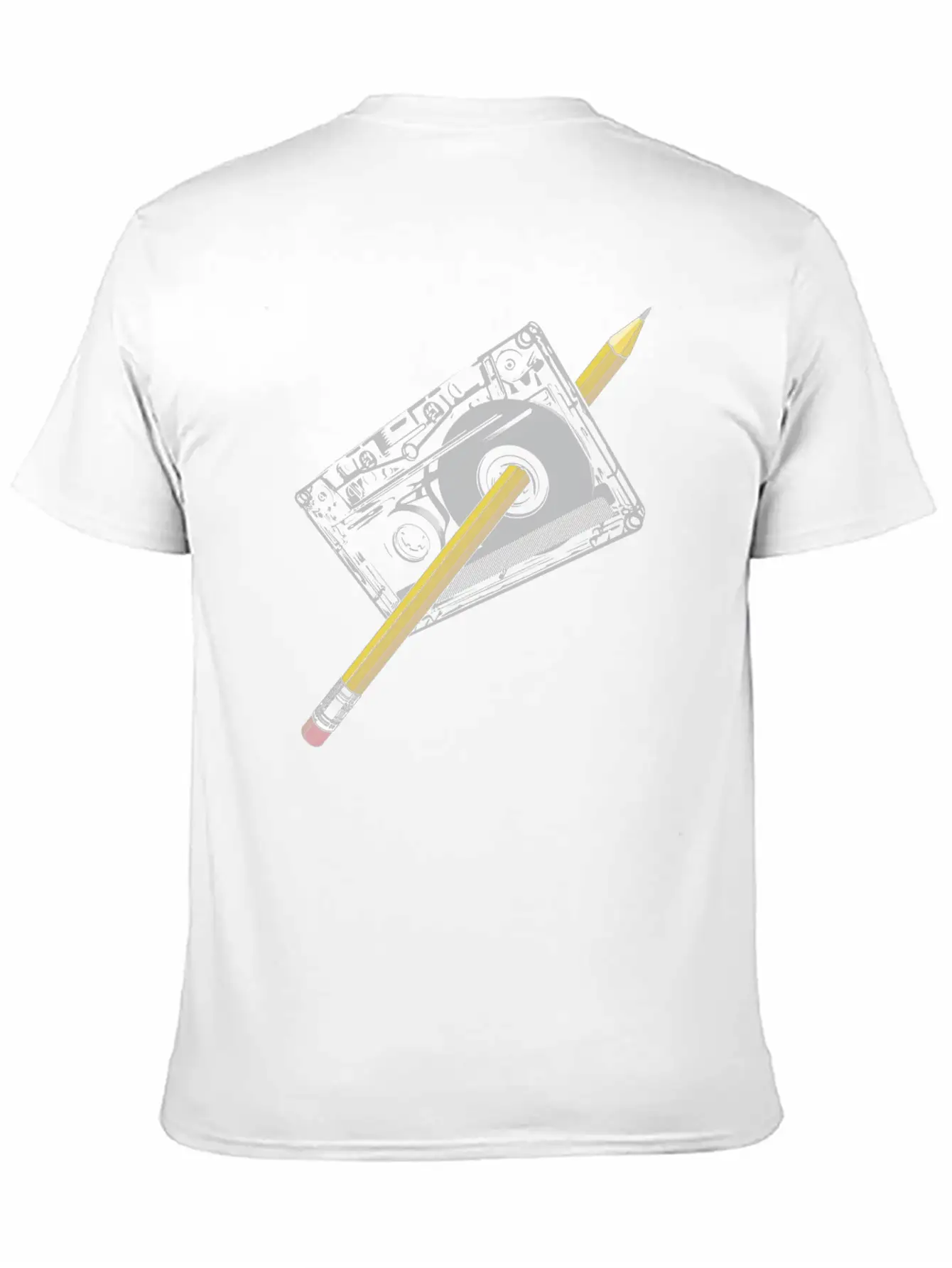 Cassette With Pencil Unisex Short Sleeve Soft Cotton T-Shirt – Casual Everyday Wear