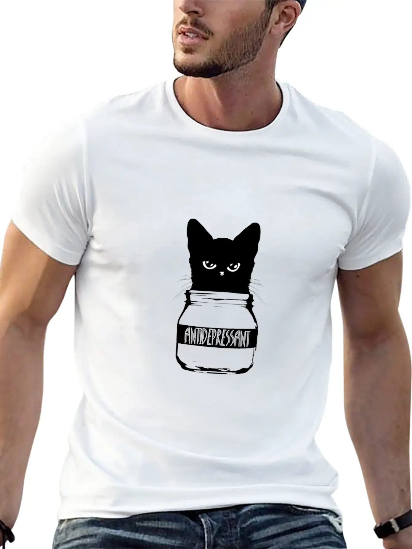 Cat Anti-Depressant Unisex Casual T-Shirt – Clean Design For Daily Comfort