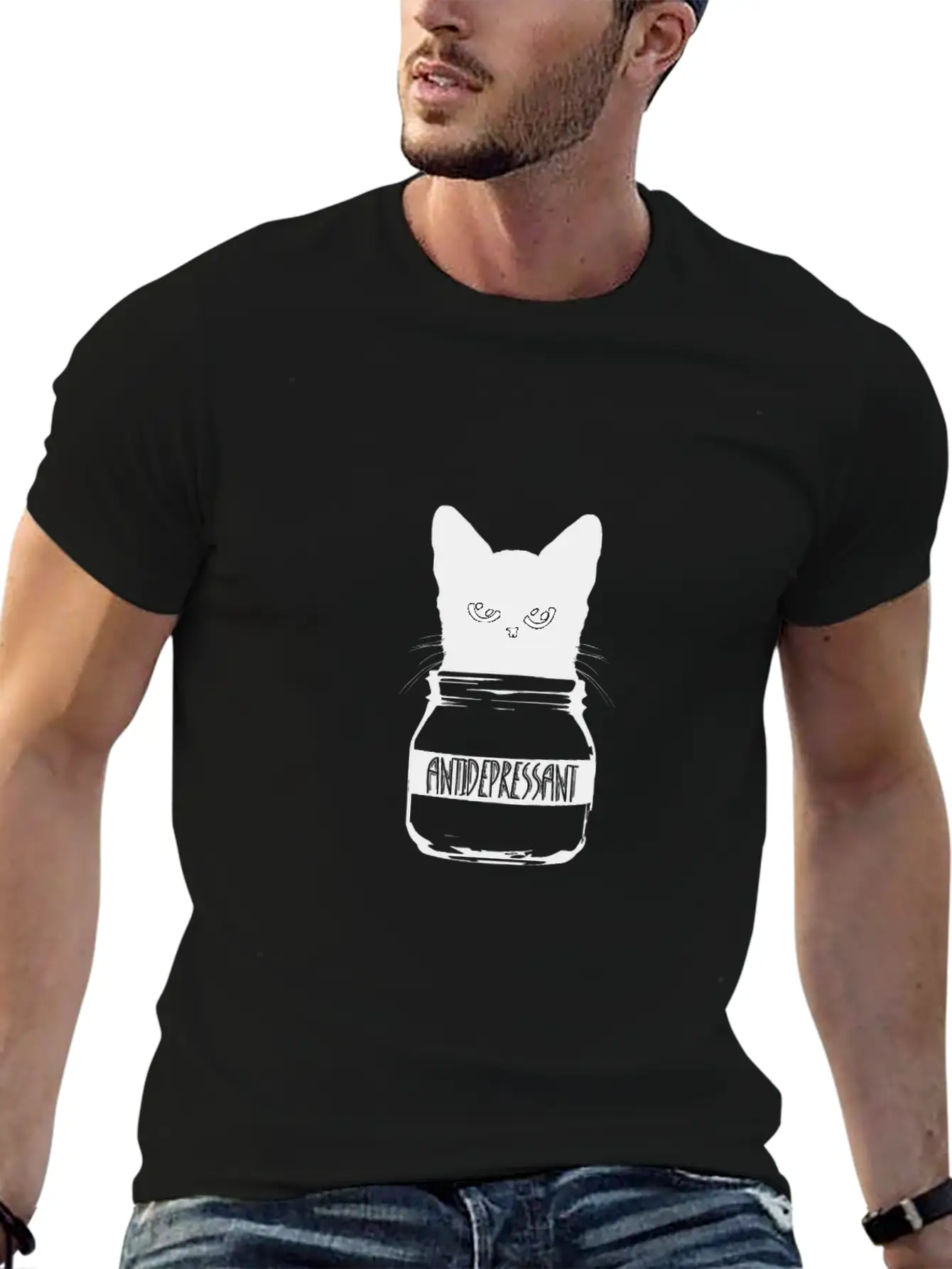 Cat Anti-Depressant Unisex Casual T-Shirt – Clean Design For Daily Comfort