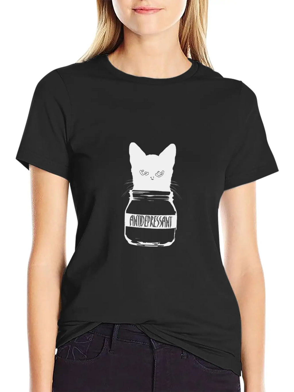 Cat Anti-Depressant Unisex Casual T-Shirt – Clean Design For Daily Comfort