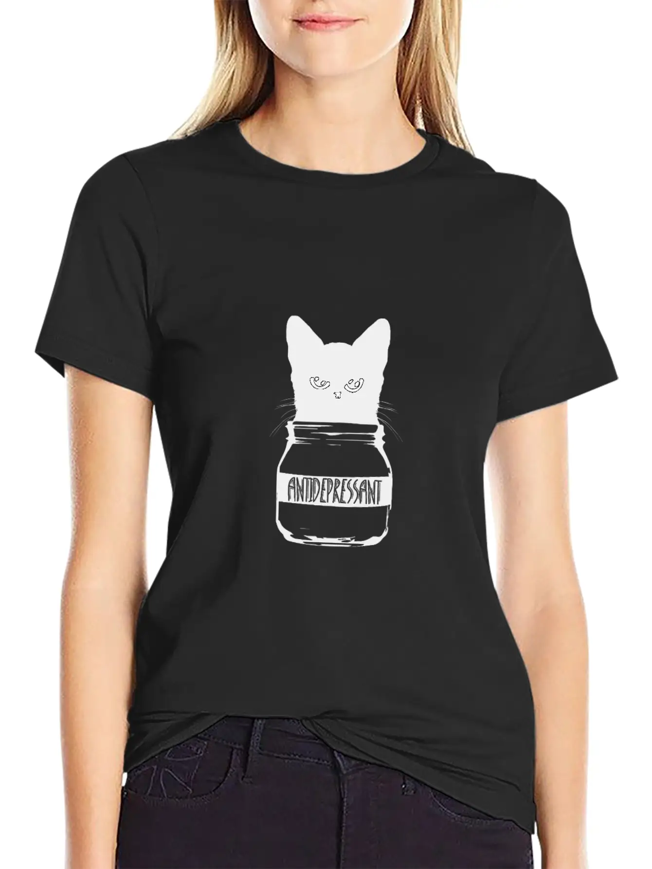 Cat Anti-Depressant Unisex Casual T-Shirt – Clean Design For Daily Comfort