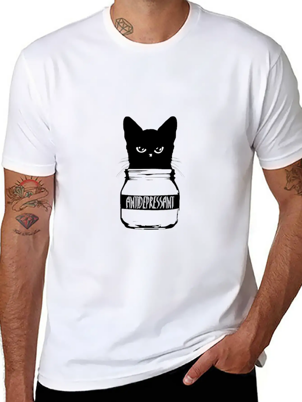 Cat Anti-Depressant Unisex Casual T-Shirt – Clean Design For Daily Comfort