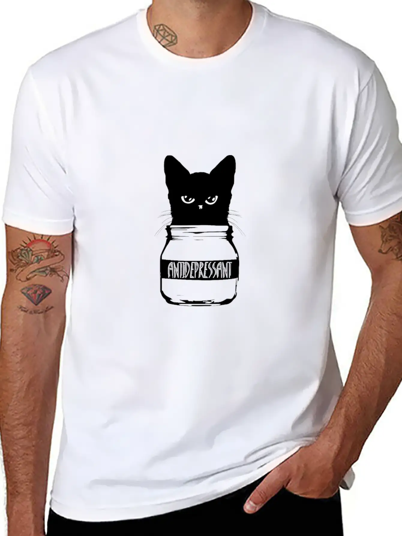 Cat Anti-Depressant Unisex Casual T-Shirt – Clean Design For Daily Comfort