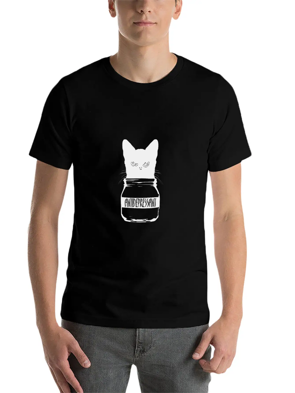 Cat Anti-Depressant Unisex Casual T-Shirt – Clean Design For Daily Comfort