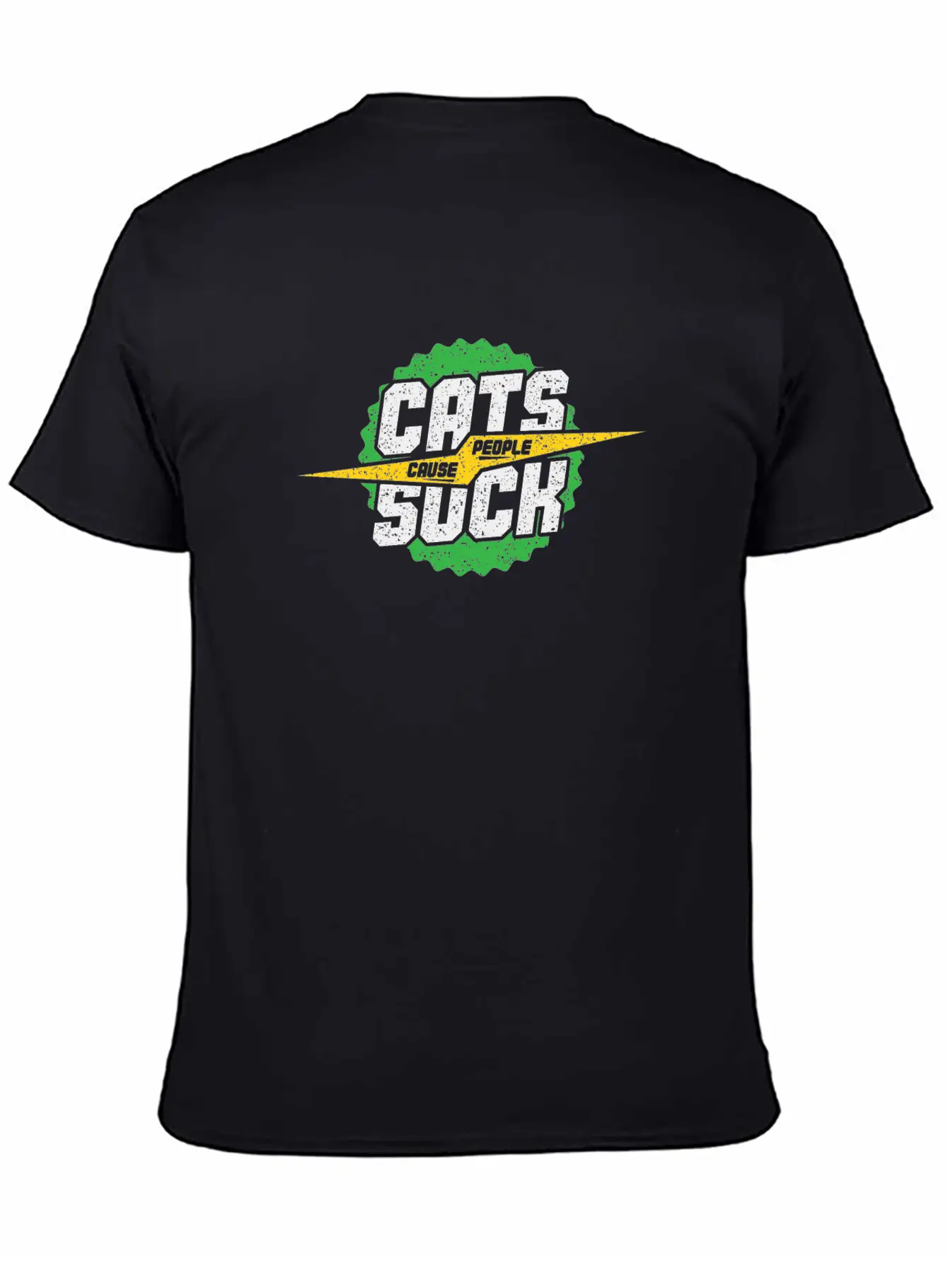 Cat Cause People Suck Gift Idea Green Unisex Casual T-Shirt – Clean Design For Daily Comfort