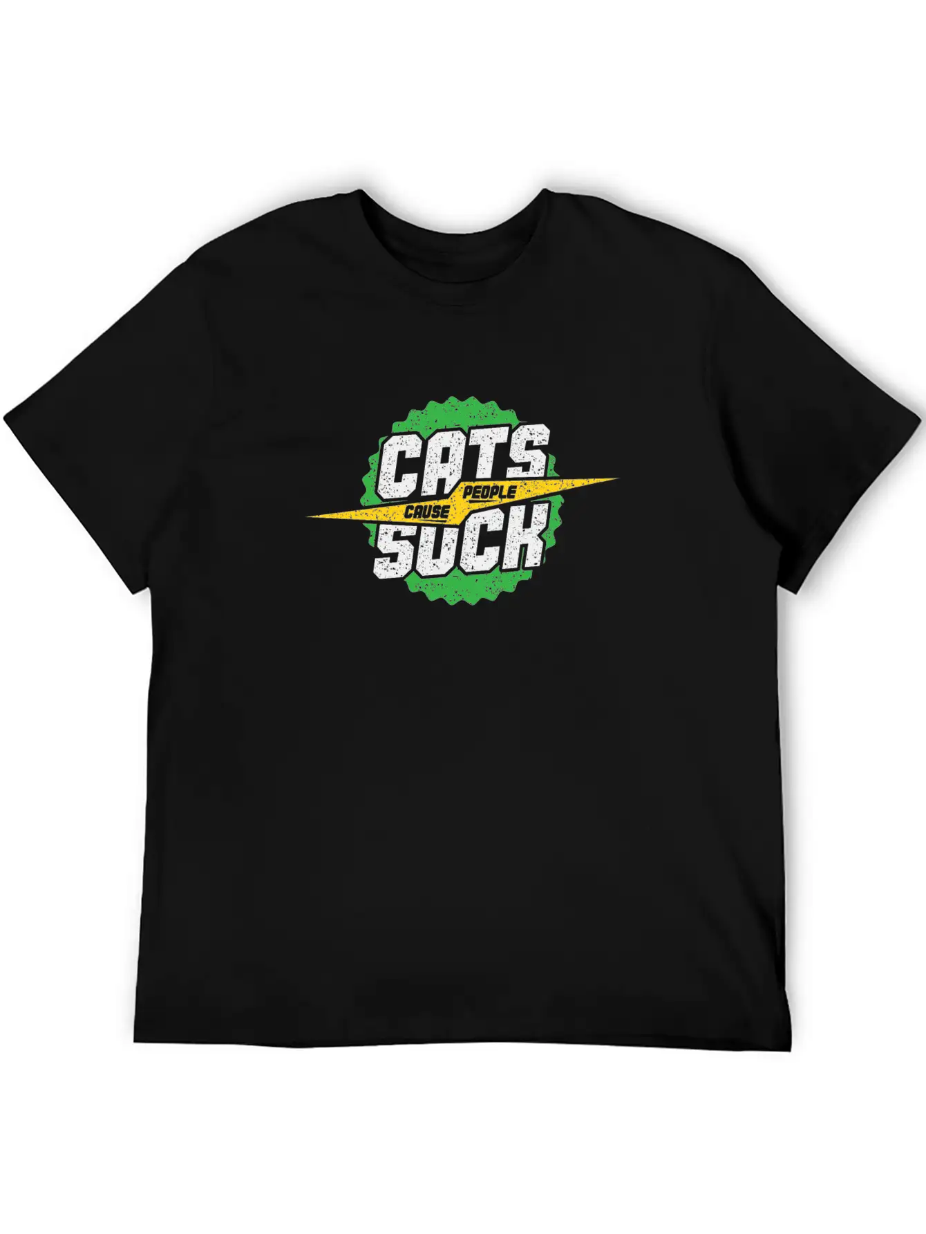 Cat Cause People Suck Gift Idea Green Unisex Casual T-Shirt – Clean Design For Daily Comfort