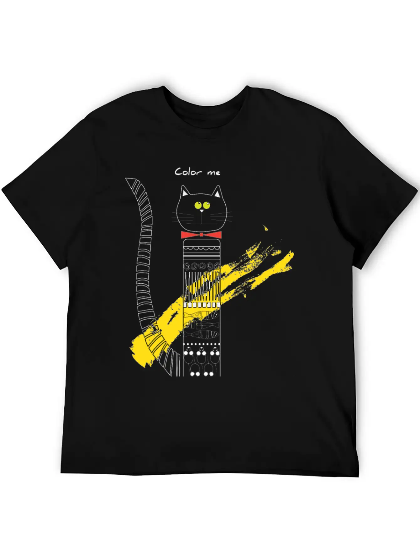 CAT_COLOR ME PLEASE Unisex Short Sleeve Soft Cotton T-Shirt – Casual Everyday Wear