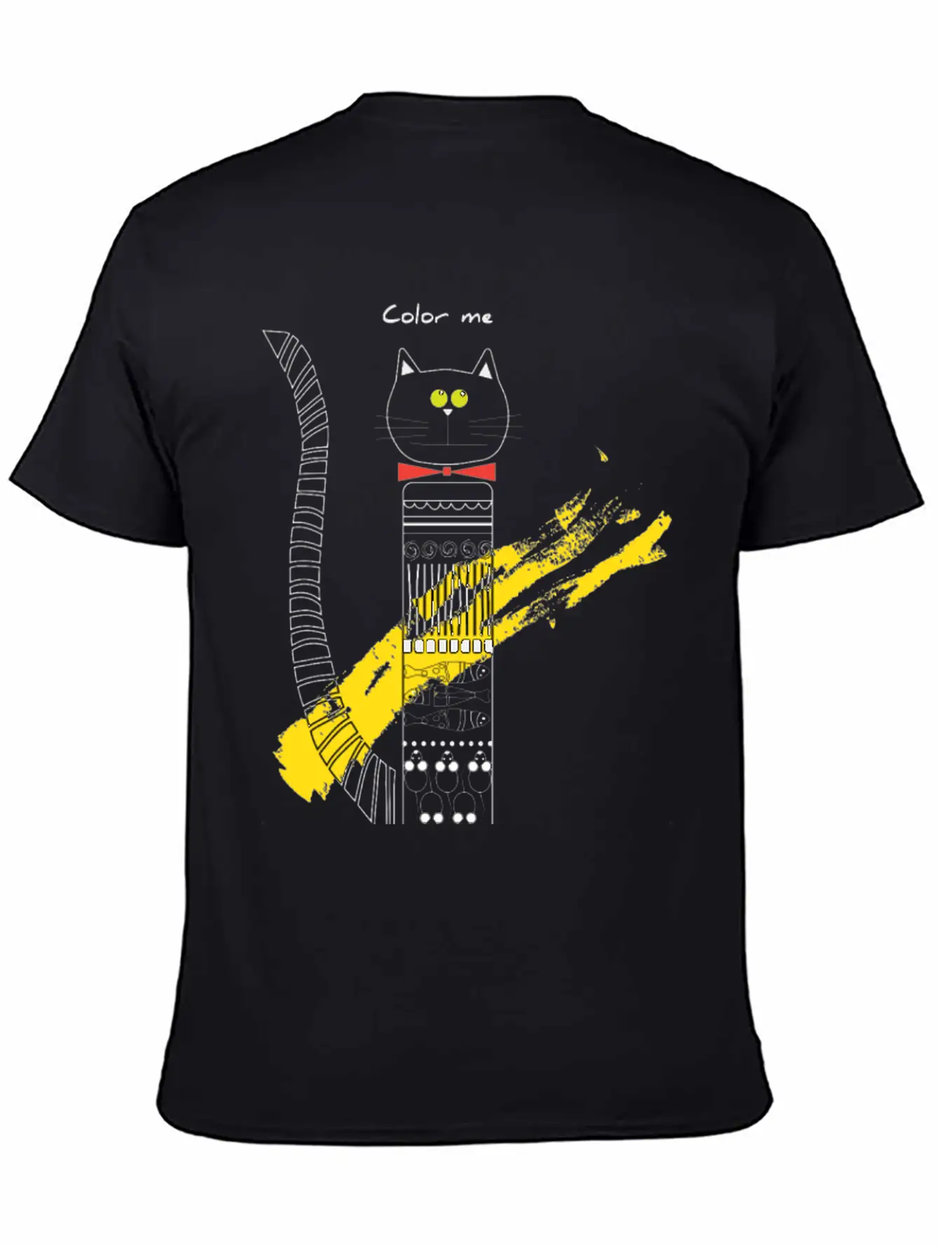 CAT_COLOR ME PLEASE Unisex Short Sleeve Soft Cotton T-Shirt – Casual Everyday Wear