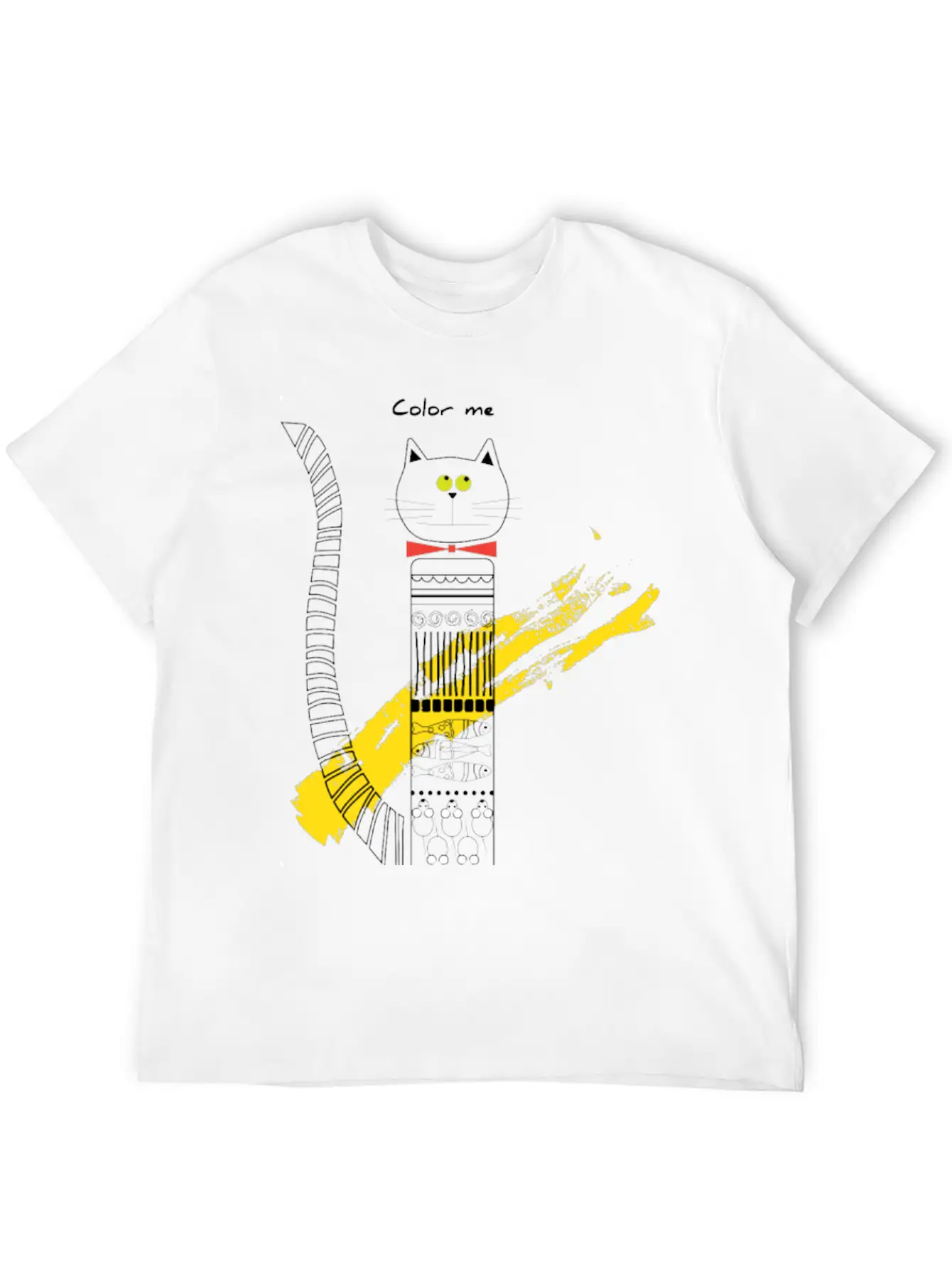 CAT_COLOR ME PLEASE Unisex Short Sleeve Soft Cotton T-Shirt – Casual Everyday Wear