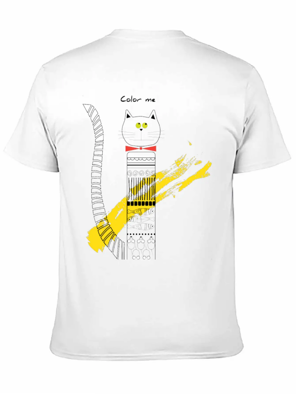 CAT_COLOR ME PLEASE Unisex Short Sleeve Soft Cotton T-Shirt – Casual Everyday Wear