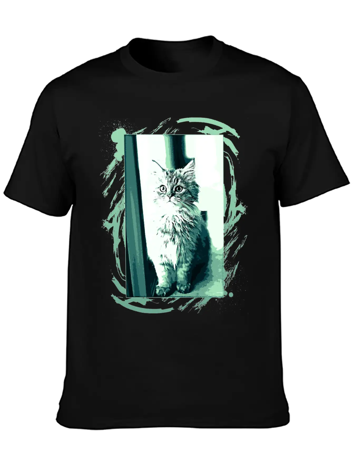 Cat Drawing Essential Cotton Tee For Daily Outfits – Unisex Style