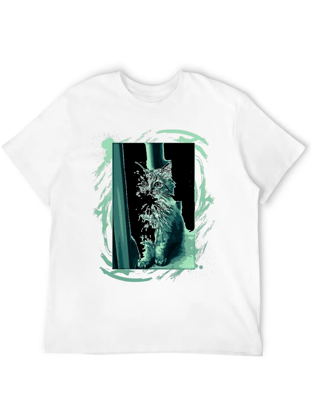 Cat Drawing Essential Cotton Tee For Daily Outfits – Unisex Style