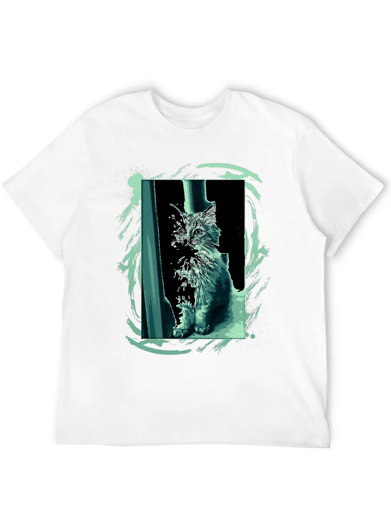 Cat Drawing Essential Cotton Tee For Daily Outfits – Unisex Style