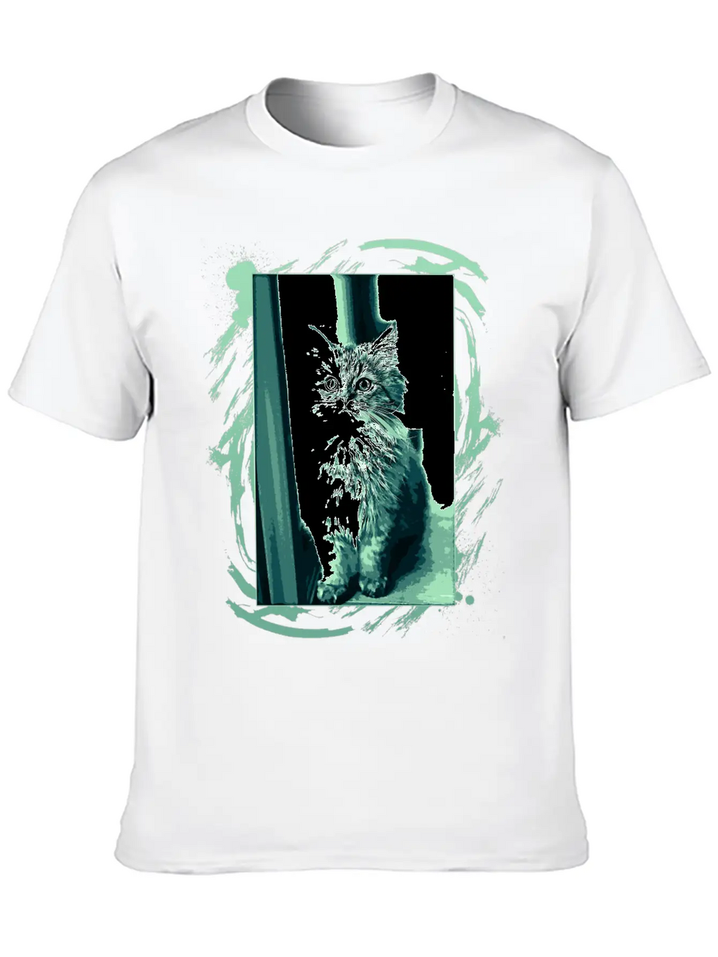 Cat Drawing Essential Cotton Tee For Daily Outfits – Unisex Style