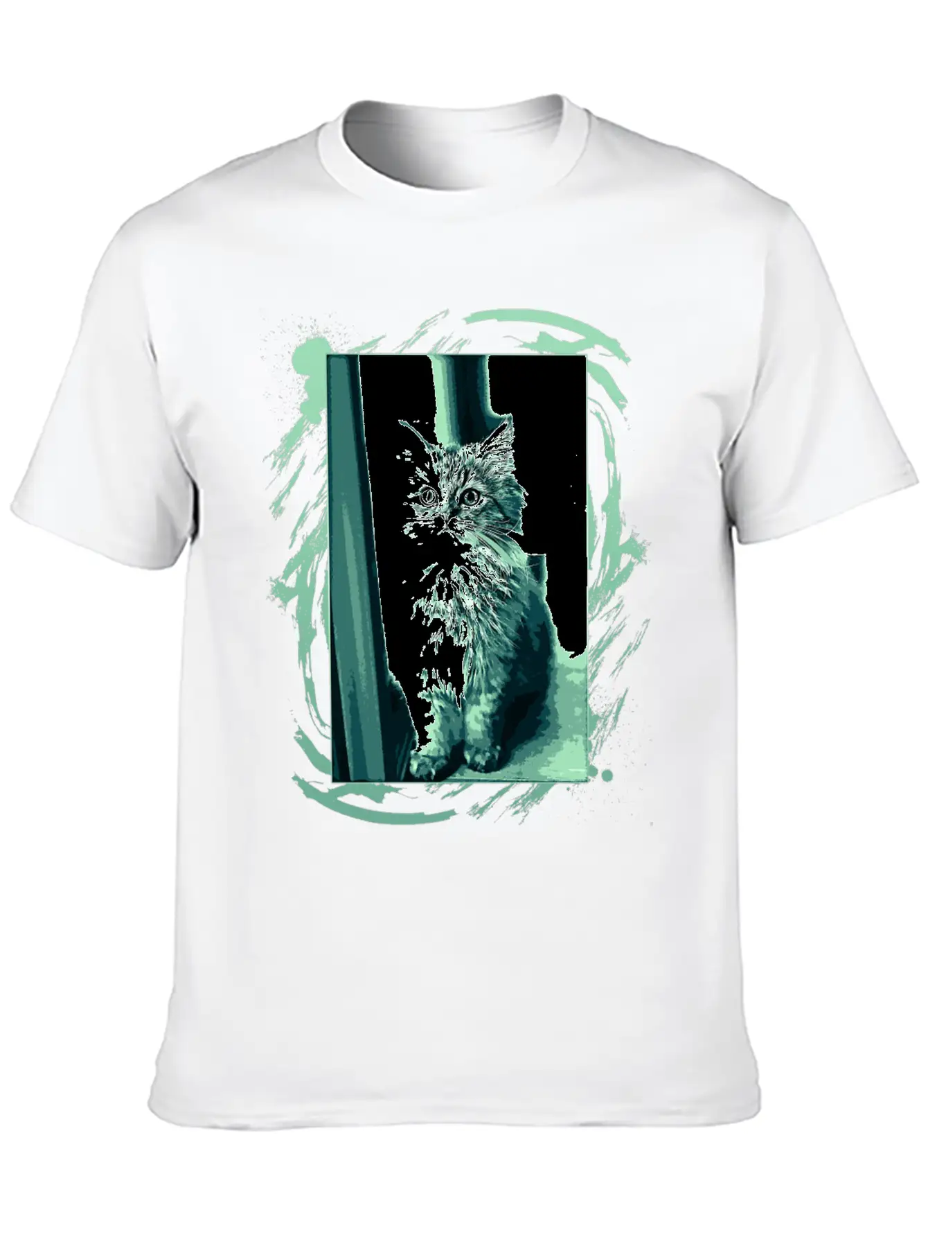 Cat Drawing Essential Cotton Tee For Daily Outfits – Unisex Style