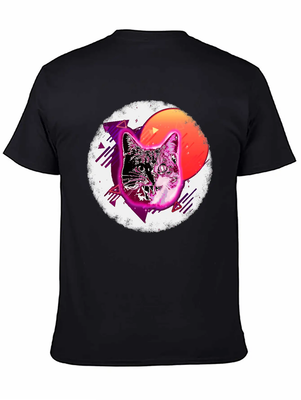 Cat Face Shirt Trippy Rave Neon 80s Disco Vintage Kitty Tee Breathable Soft Cotton T-Shirt – Timeless Casual Look