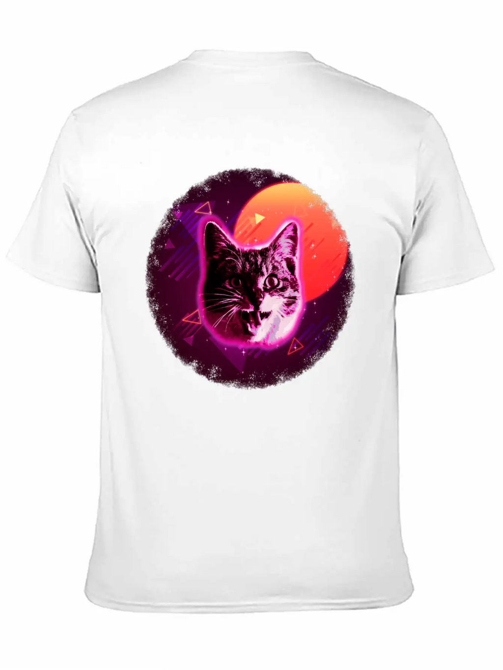 Cat Face Shirt Trippy Rave Neon 80s Disco Vintage Kitty Tee Breathable Soft Cotton T-Shirt – Timeless Casual Look