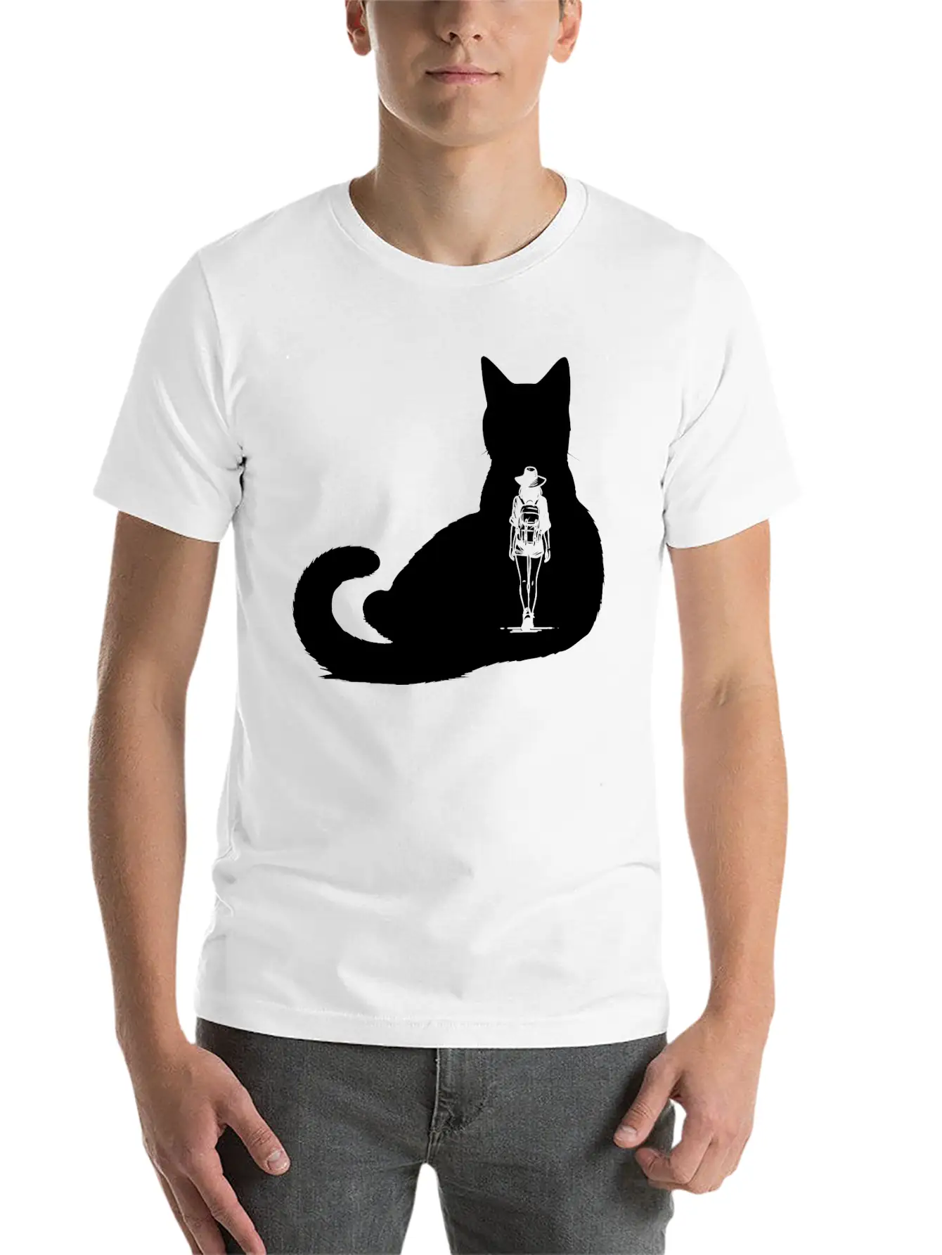 Cat Girl Unisex Short Sleeve Soft Cotton T-Shirt – Casual Everyday Wear