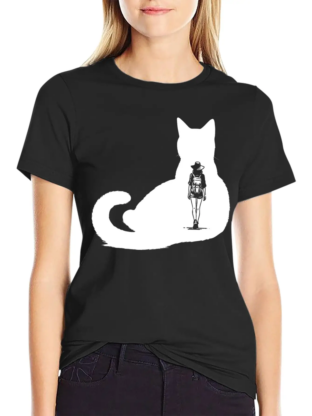 Cat Girl Unisex Short Sleeve Soft Cotton T-Shirt – Casual Everyday Wear